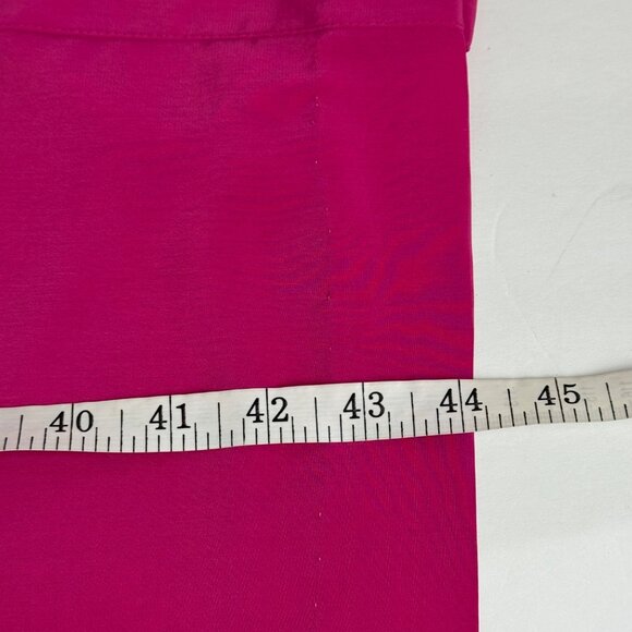 Hana Sung Bright Pink Shirt Dress Sz 12 Belted Hemmed 3/4 Sleeve Vintage Career - Picture 13 of 16